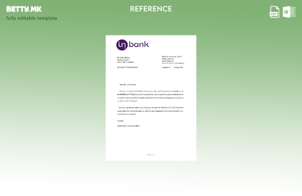 Референтен шаблон за затворање на Estonia Inbank во модерен стил